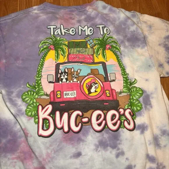 Buc-ee’s Tie Dye T-Shirt Medium Multicolor Take Me To Buc-ee’s - Picture 5 of 5